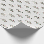 Kerstgroen Bladeren en Rode Bes Cadeaupapier (Hoek)
