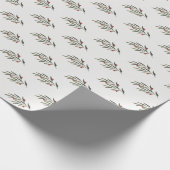 Kerstgroen bladeren en rode bessen cadeaupapier (Hoek)