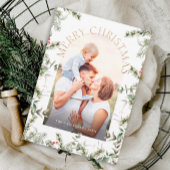 Kerstgroen Bladgoud Glitter Foto Feestdagenkaart