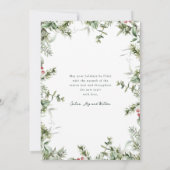 Kerstgroen Bladgoud Glitter Foto Feestdagenkaart (Achterkant)