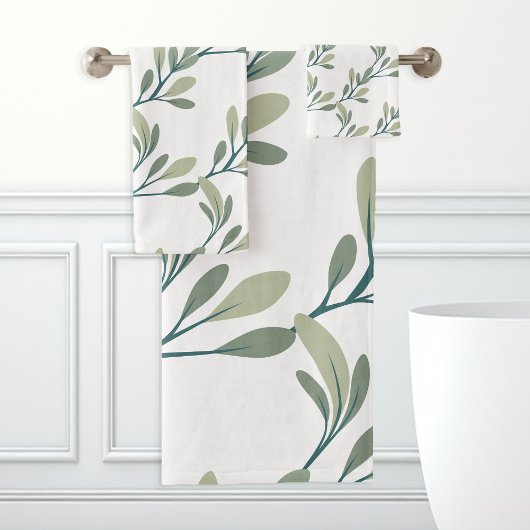 Kerstgroen | Botanische Kerstmis Bad Handdoek