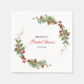 Kerstgroen Bruidsmeisjesfeest Servet (Voorkant)