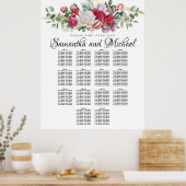 kerstgroen bruiloft 14-tafelzitjes poster (Keuken)