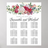 kerstgroen bruiloft 9-tafelzitje poster (Voorkant)