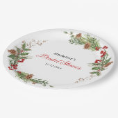 Kerstgroen Bruiloft Brunch Papieren Bordje (Gekanteld)