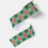 Kerstgroen Buffalo geruit patroon Satijnen Lint (Achterkant)