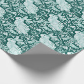 Kerstgroen Bunny Rabbit Bird Woodland Patroon Cadeaupapier (Hoek)