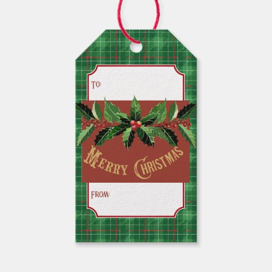 kerstgroen cadeaulabel (Voorkant)