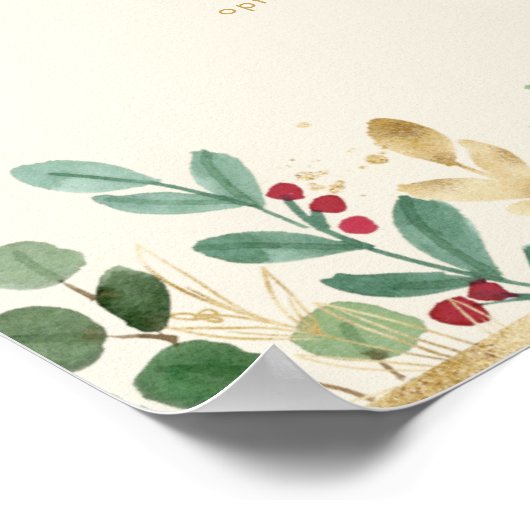 Kerstgroen | Crème Kaarten en Geschensten op Maat Poster (Hoek)