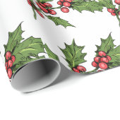 kerstgroen draaiboek voor mistletoe-patroonpatrone cadeaupapier (Rol Hoek)