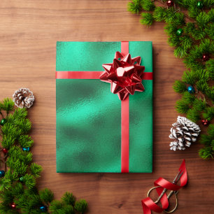 Kerstgroen elegante moderne satin  cadeaupapier