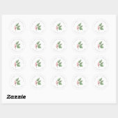 Kerstgroen en Berry Circular Return Address Ronde Sticker (Vel)