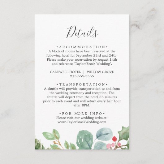 kerstgroen en Berry - Kaart met details (Voorkant)