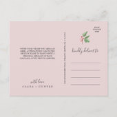 Kerstgroen en Berry Navy Dank u Briefkaart (Achterkant)