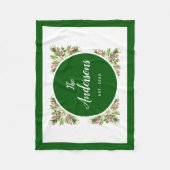 Kerstgroen en bessen familie fleece deken (Voorkant)