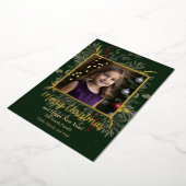 Kerstgroen en bessen Folie vakantie Kaart (Gedraaid)