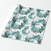 Kerstgroen en bessen moderne kerst cadeaupapier (Uitgerold)
