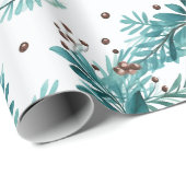 Kerstgroen en bessen moderne kerst cadeaupapier (Rol Hoek)