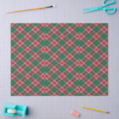 Kerstgroen en bordeauxrood geruit tissuepapier (Craft)