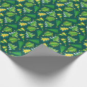 Kerstgroen en gouden boom cadeaupapier (Hoek)