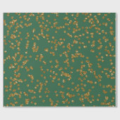 Kerstgroen en gouden faux Glitter Confetti Cadeaupapier (Vlak)