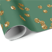 Kerstgroen en gouden faux Glitter Confetti Cadeaupapier (Rol Hoek)