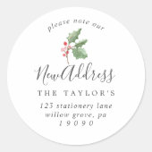kerstgroen en nieuwe Berry-adresenvelop Ronde Sticker (Voorkant)