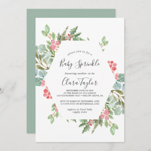 kerstgroen en rode Berry Baby Sprinkle Kaart