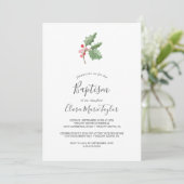 kerstgroen en rode Berry-baptisme Kaart (Staand voorkant)