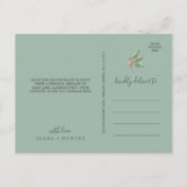 kerstgroen en rode Berry bedankt Briefkaart (Achterkant)