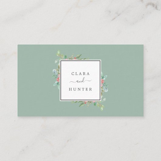 kerstgroen en rode Berry bruilding Plaatskaartje (Achterkant)