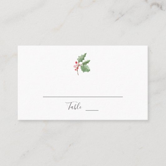 kerstgroen en rode Berry bruilding Plaatskaartje (Voorkant)