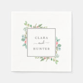 kerstgroen en rode Berry bruilding Servet (Voorkant)