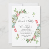 Kerstgroen en rode Berry Brunch en Bubble Kaart (Voorkant)