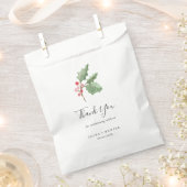 kerstgroen en rode Berry Dank je huwelijk Bedankzakje (Geknipt)