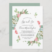 Kerstgroen en rode Berry Sip en zie Kaart (Voorkant / Achterkant)