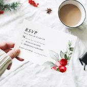 kerstgroen en rode bessen weduwschap RSVP