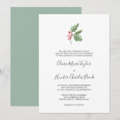 kerstgroen en rood-Berry-huwelijk Kaart (Voorkant / Achterkant)