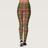 Kerstgroen en rood feestelijk patroon leggings (Achterkant)
