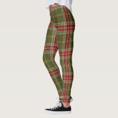 Kerstgroen en rood feestelijk patroon leggings (Links)
