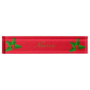 Kerstgroen en rood heilig Thunder_Cove Naambordje