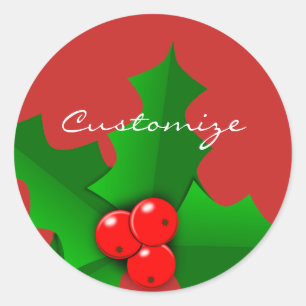 Kerstgroen en rood heilig Thunder_Cove Ronde Sticker