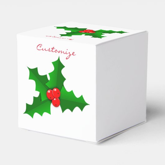 Kerstgroen en rood holly Thunder_Cove Bedankdoosjes (Achterkant)
