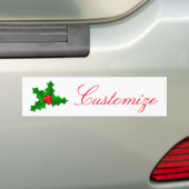 Kerstgroen en rood holly Thunder_Cove Bumpersticker (Op auto)