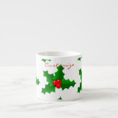 Kerstgroen en rood holly Thunder_Cove Espresso Kop (Voorkant)