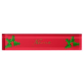 Kerstgroen en rood holly Thunder_Cove Naambordje (Voorkant)
