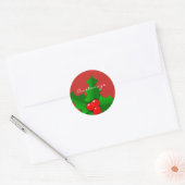 Kerstgroen en rood holly Thunder_Cove Ronde Sticker (Envelop)