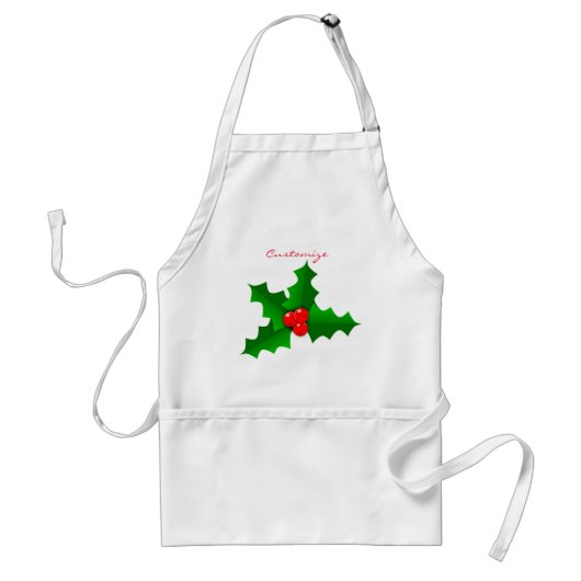 Kerstgroen en rood holly Thunder_Cove Standaard Schort (Voorkant)