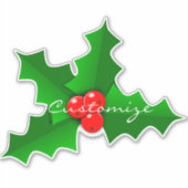 Kerstgroen en rood holly Thunder_Cove Sticker (Voorkant)