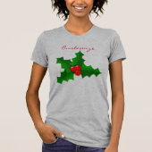 Kerstgroen en rood holly Thunder_Cove T-shirt (Voorkant)